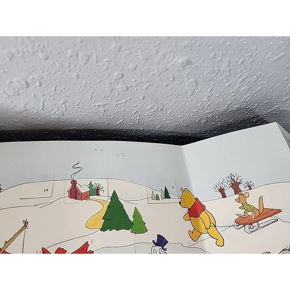 Vintage 4-Fold A Disney Advent‎ Calendar Hallmark Mickey, Minnie, Goofy, Winnie